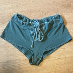 Green Lace Up Shorts